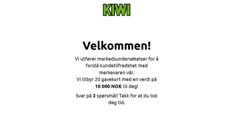 Falsk KIWI-konkurranse lokker med gavekort på 10.000 kroner