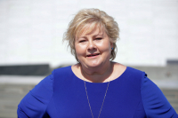 Statsminister og Høyre-leder Erna Solberg starter torsdag sommerens valgkampinnspurt i Hønefoss